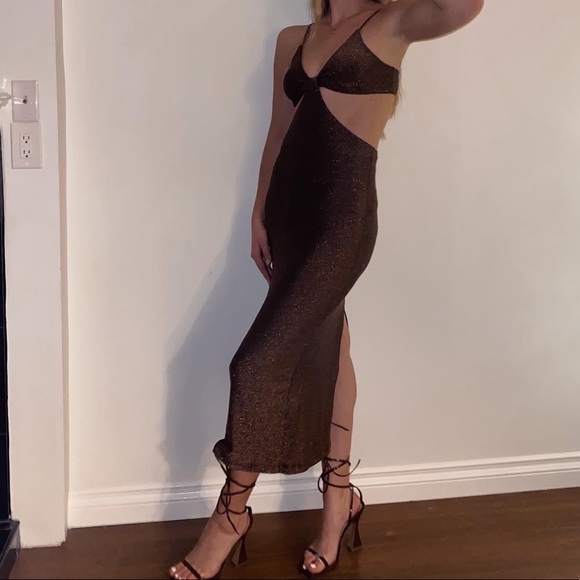 Dynamite Dresses & Skirts - Brown sparkly DYNAMITE DRESS